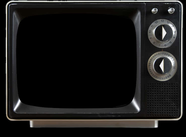 Vintage Blackand White Television PNG Image