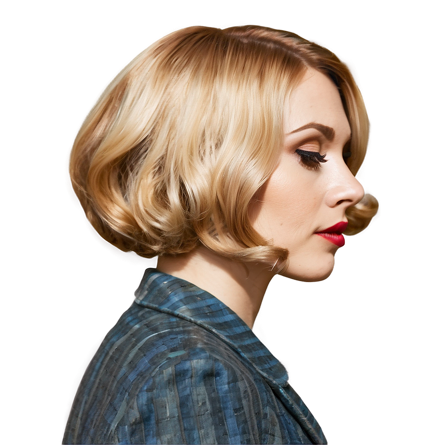 Vintage Blonde Hairstyle Png 05252024 PNG Image