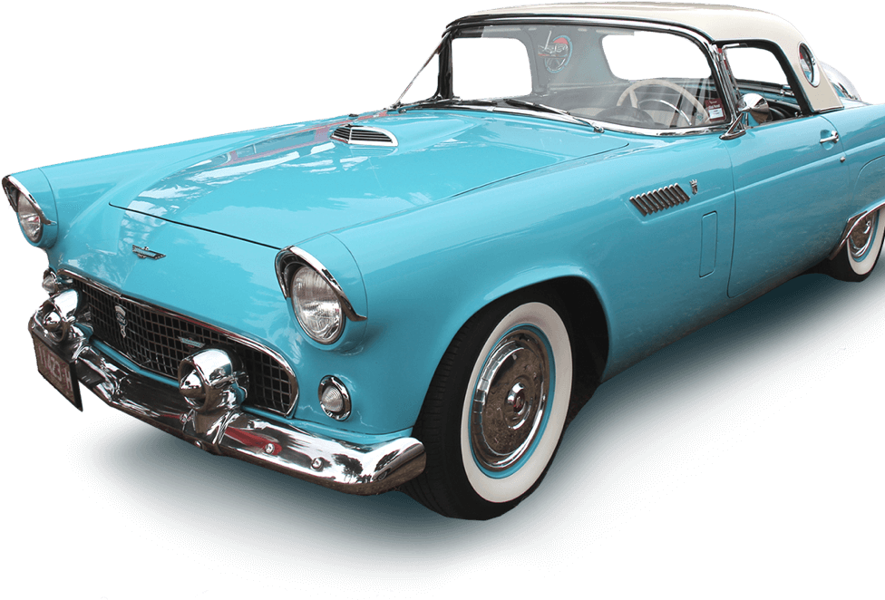 Vintage Blue Classic Car Profile PNG Image