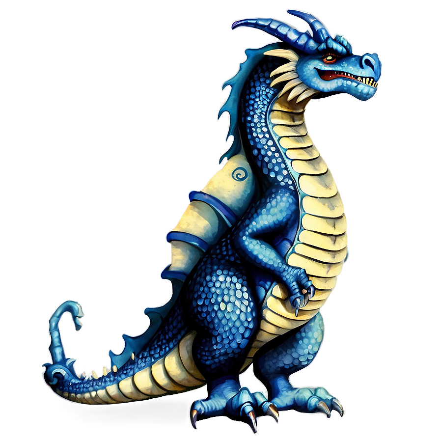 Vintage Blue Dragon Png Cwh41 PNG Image