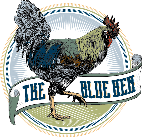 Vintage Blue Hen Illustration PNG Image