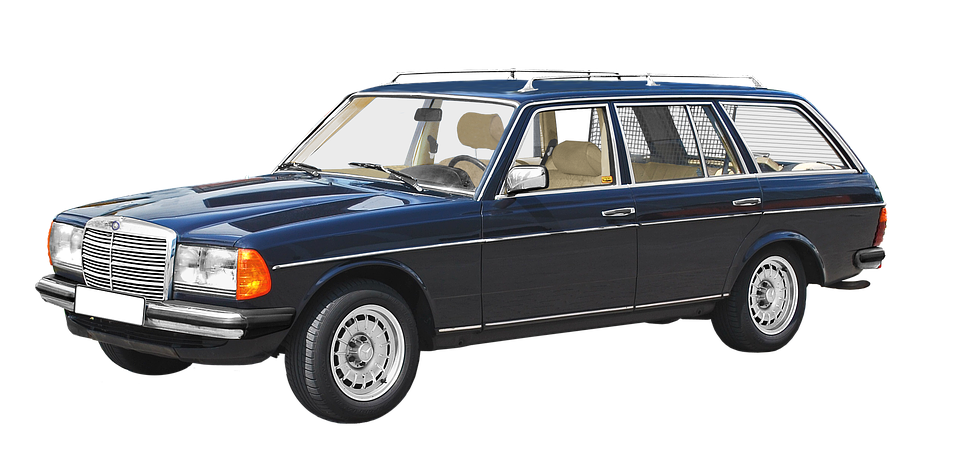 Vintage Blue Mercedes Wagon PNG Image