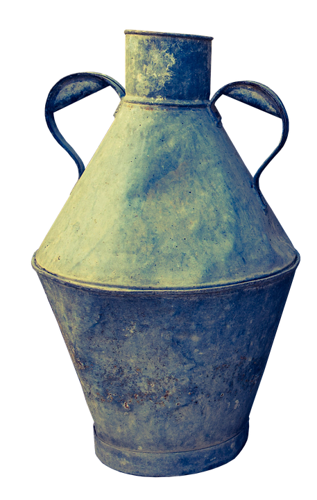 Vintage Blue Metal Pot PNG Image