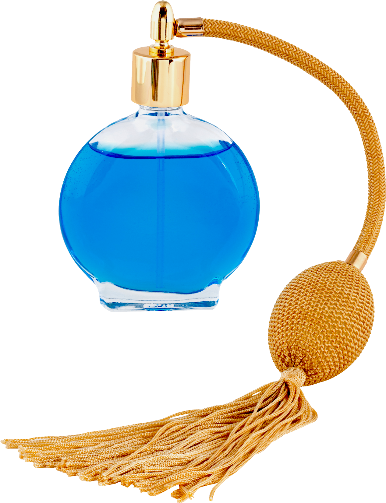 Vintage Blue Perfume Bottle PNG Image