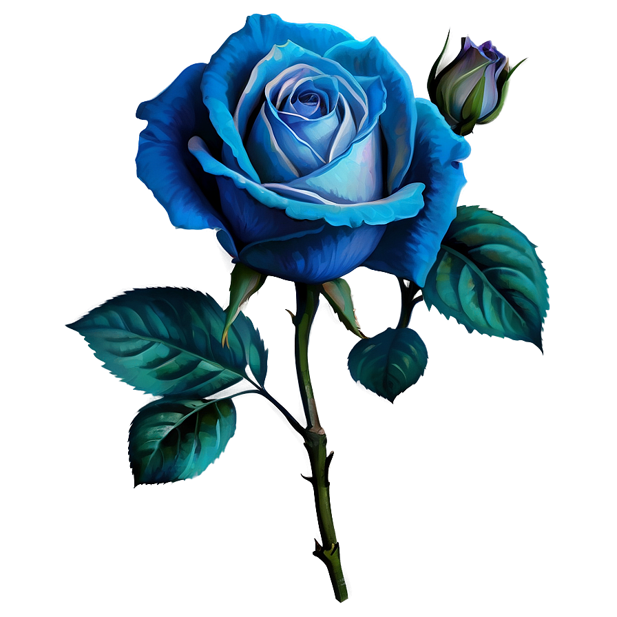 Vintage Blue Rose Png 06202024 PNG Image