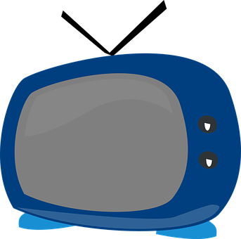 Vintage Blue Television Cartoon PNG Image