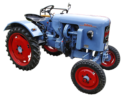 Vintage Blue Tractor PNG Image