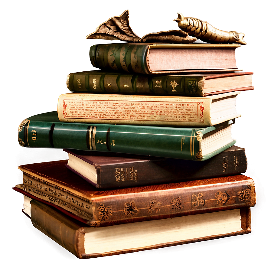 Vintage Books Pile Png Rni13 PNG Image