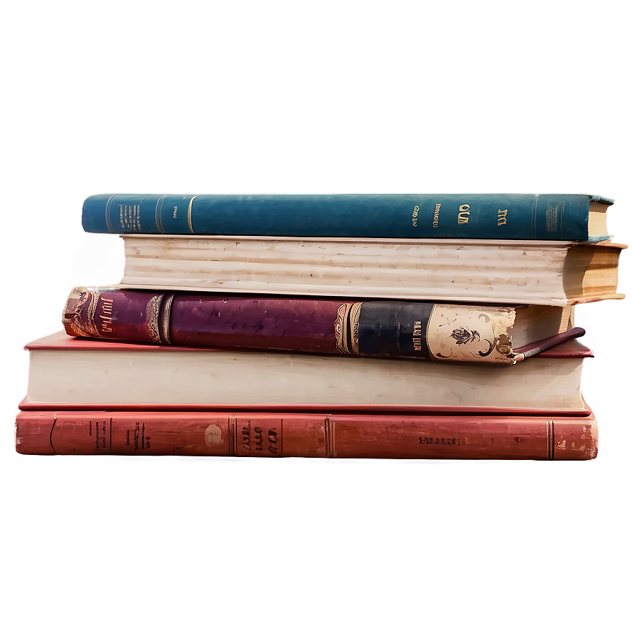 Vintage Books Stack Png 05252024 PNG Image