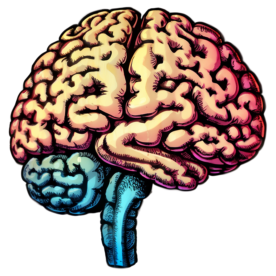 Vintage Brain Illustration Png 65 PNG Image