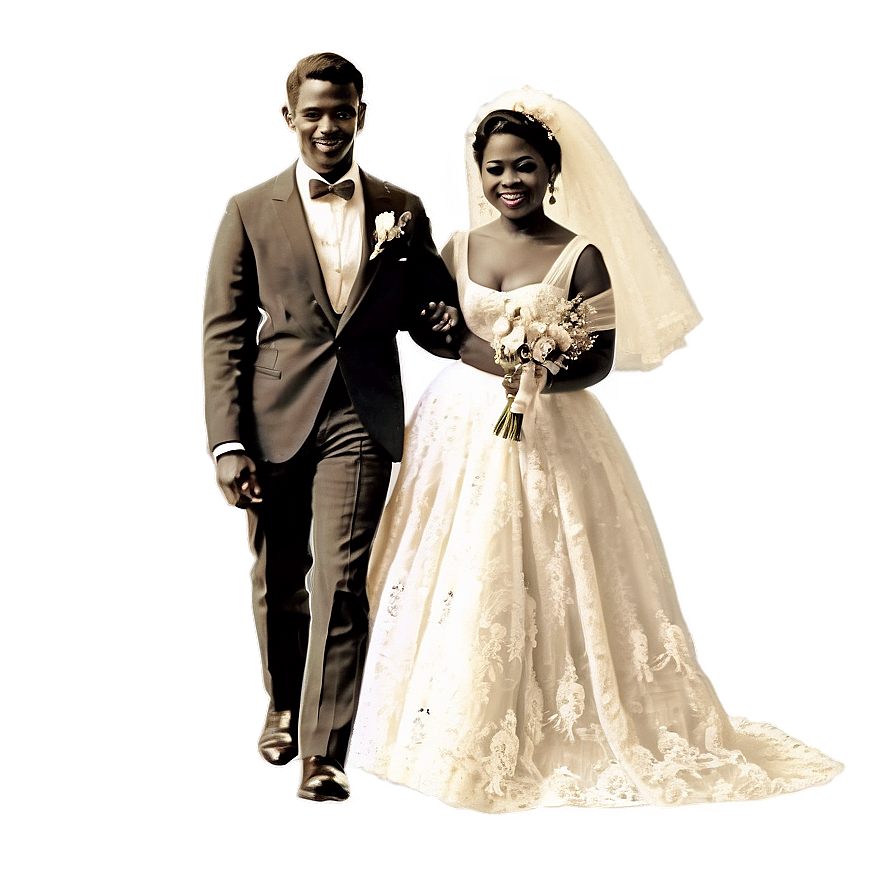 Vintage Bride And Groom Png Fqu87 PNG Image