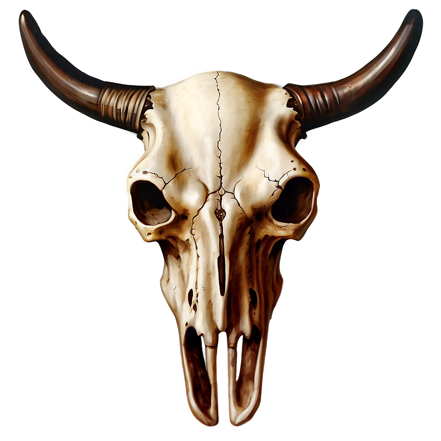 Vintage Bull Skull Drawing Png 06122024 PNG Image