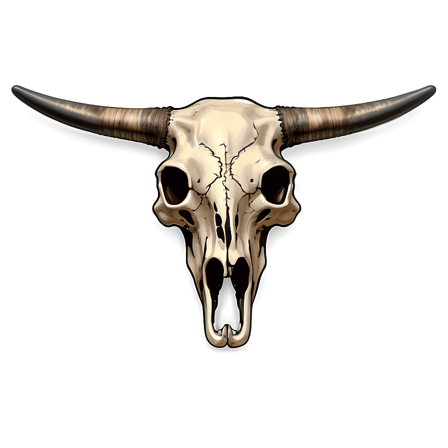 Vintage Bull Skull Drawing Png Wcb94 PNG Image