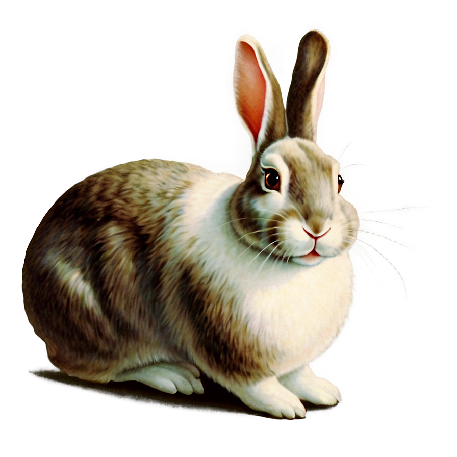 Vintage Bunny Illustration Png 05212024 PNG Image