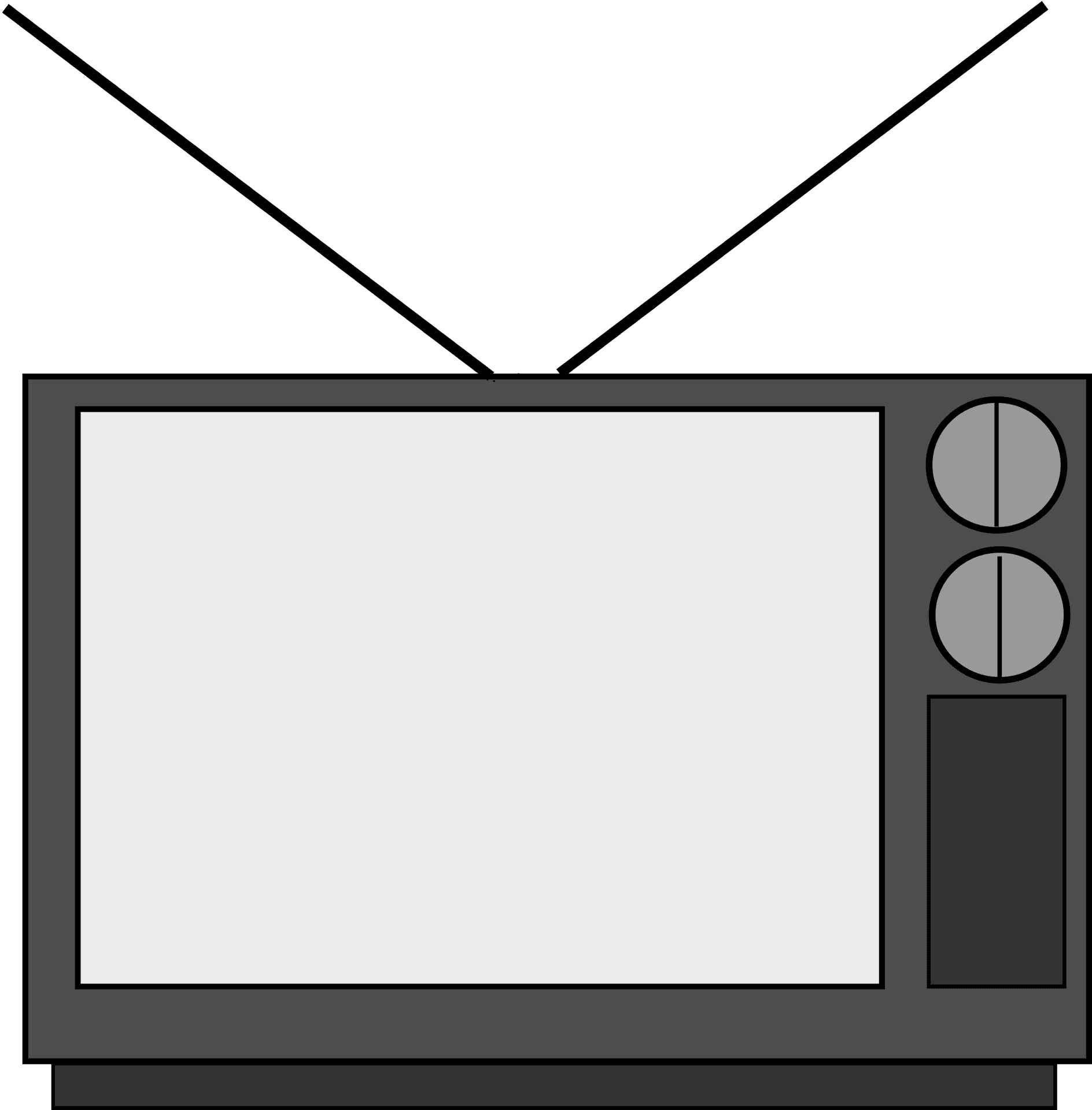 Vintage C R T Television Vector PNG Image