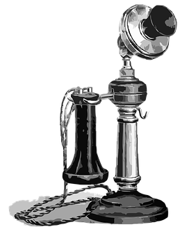 Vintage Candlestick Telephone PNG Image