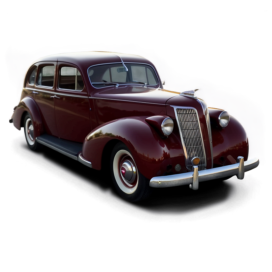 Vintage Car In Film Noir Png Mru PNG Image