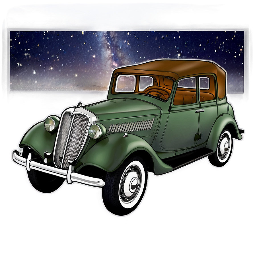 Vintage Car Under The Stars Png 06252024 PNG Image