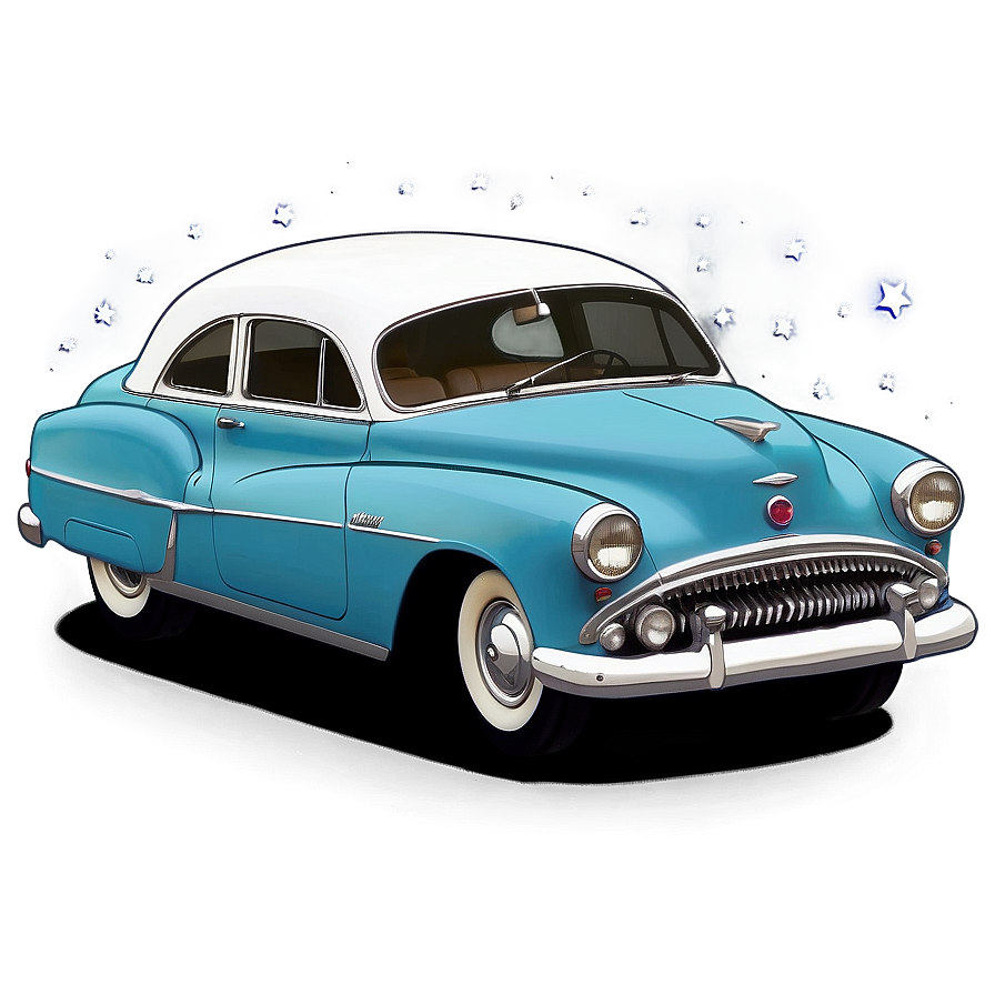 Vintage Car Under The Stars Png Kxx PNG Image