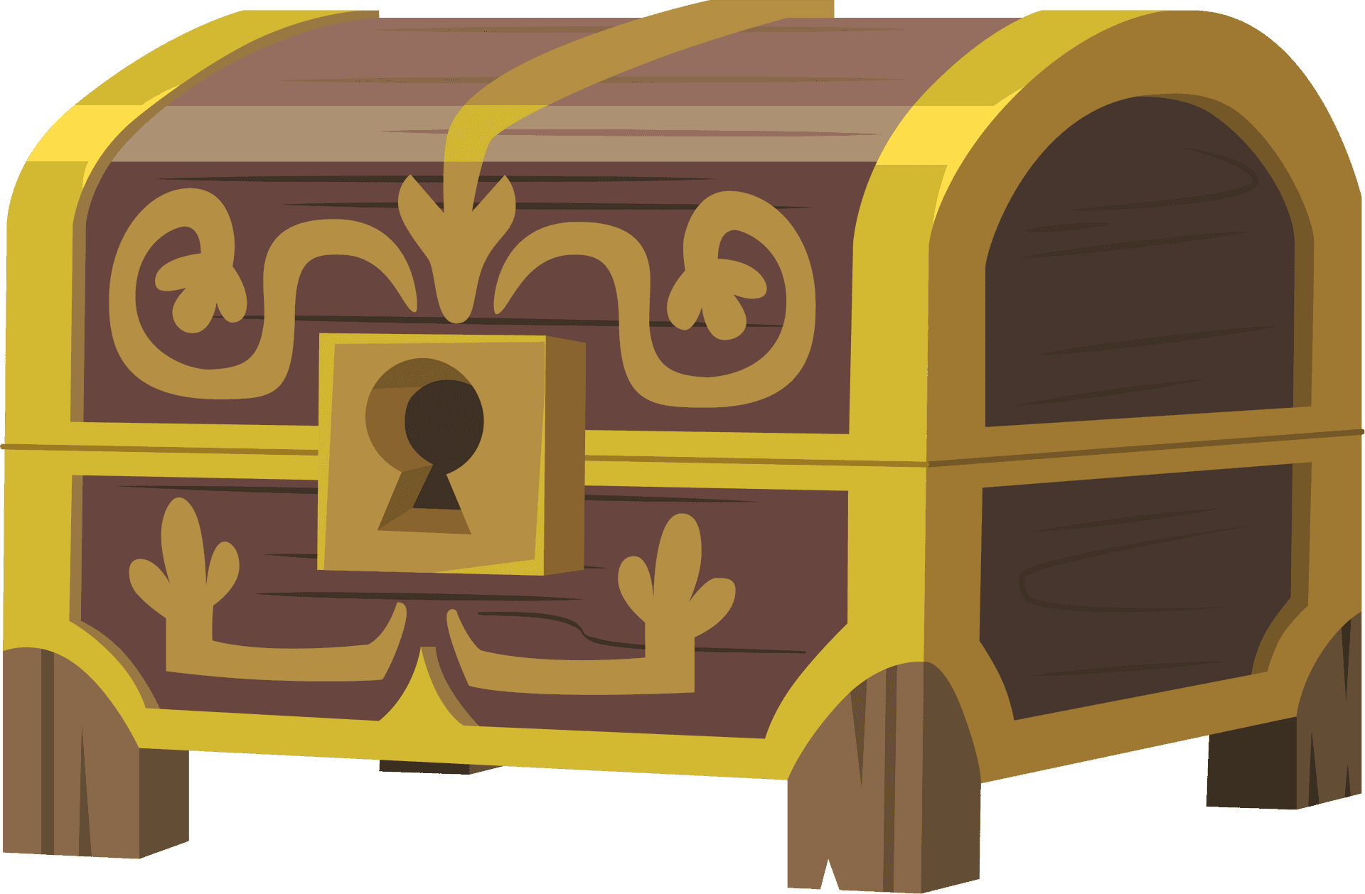 Vintage Cartoon Treasure Chest PNG Image