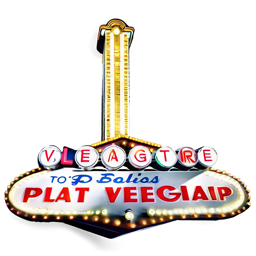 Vintage Casino Marquee Sign PNG Image