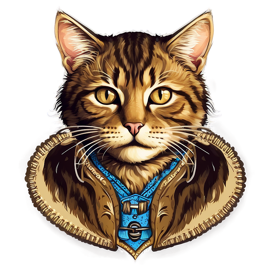 Vintage Cat Artwork Vector Png 06262024 PNG Image