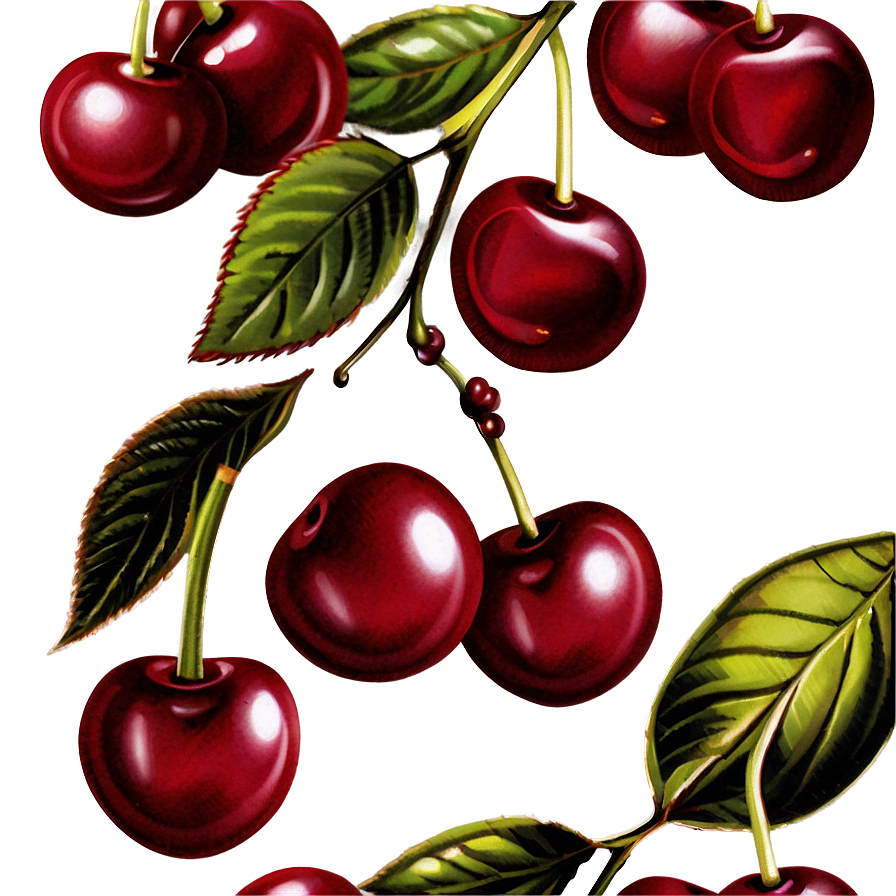 Vintage Cherry Illustration Png 85 PNG Image