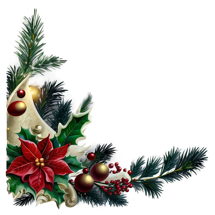 Vintage Christmas Border Png 71 PNG Image