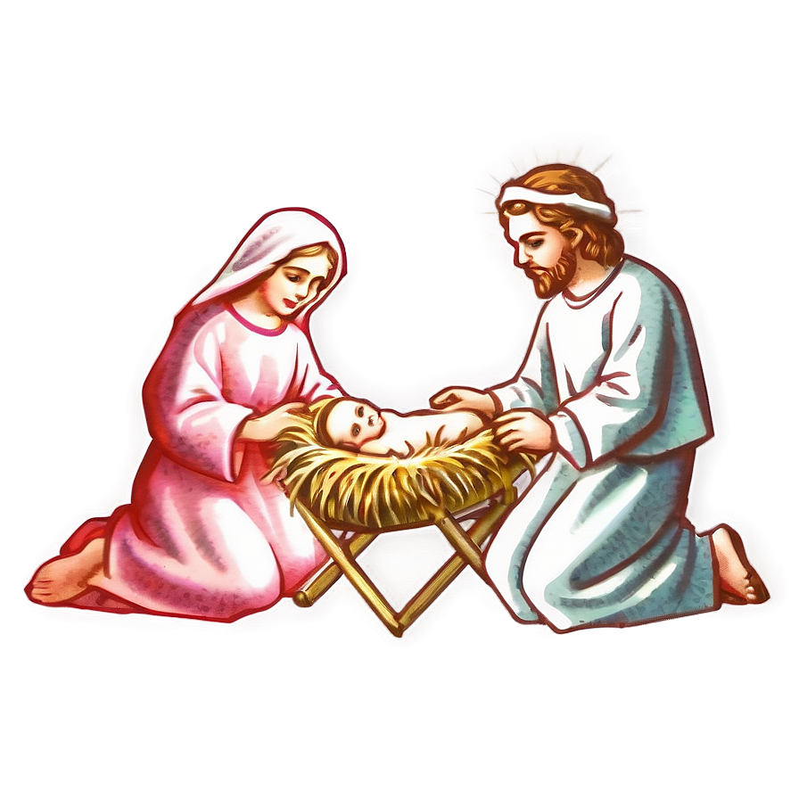 Vintage Christmas Nativity Scene Png Yqr PNG Image