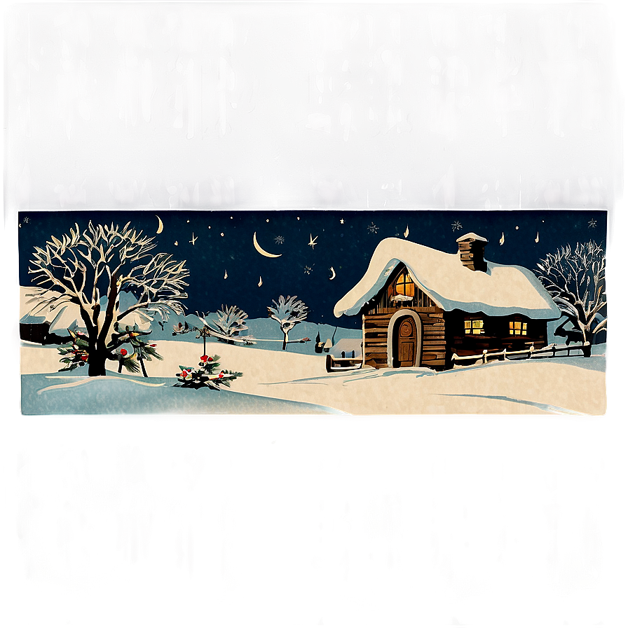 Vintage Christmas Scene Png Wtg45 PNG Image