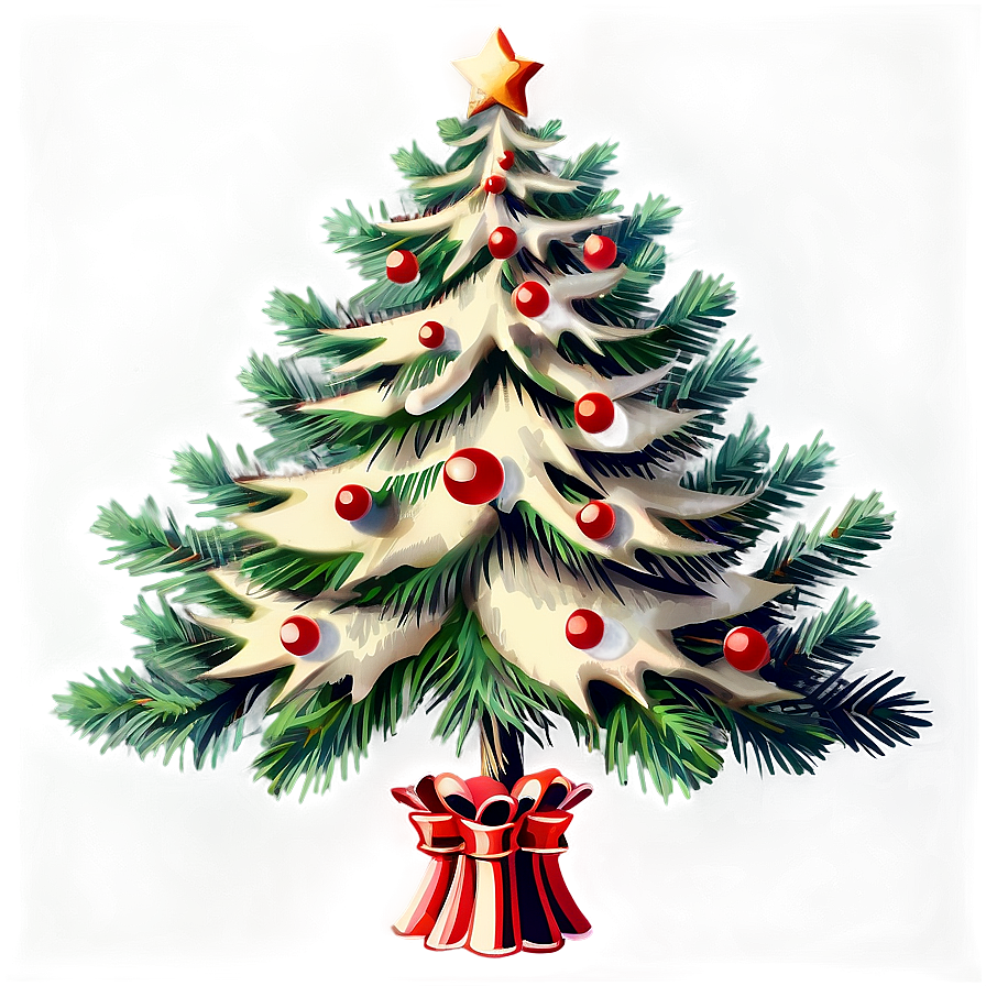 Vintage Christmas Tree Png Lts47 PNG Image