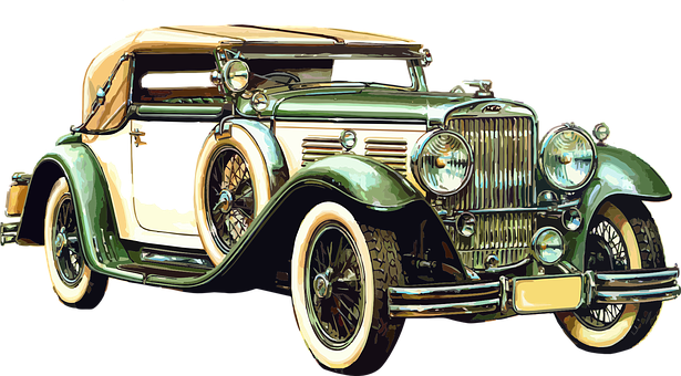 Vintage Classic Car Illustration PNG Image