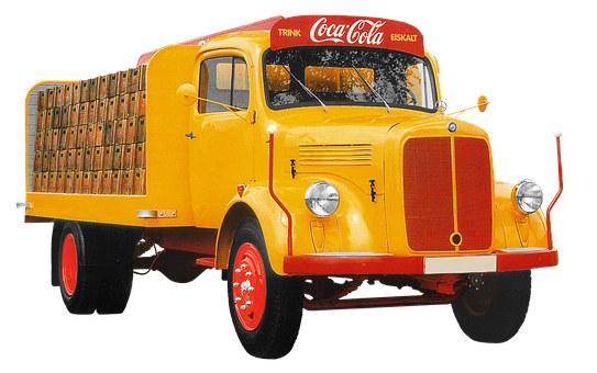 Vintage Coca Cola Mercedes Truck PNG Image