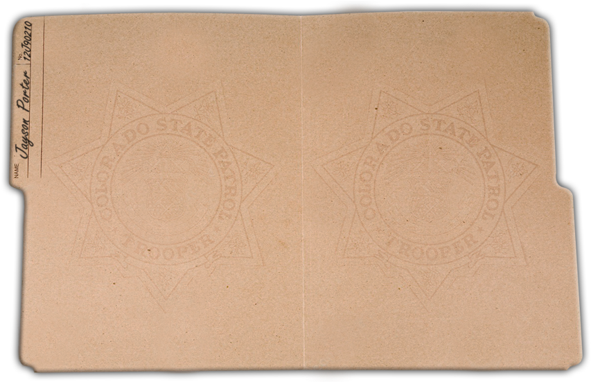 Vintage Colorado State Trooper Folder PNG Image