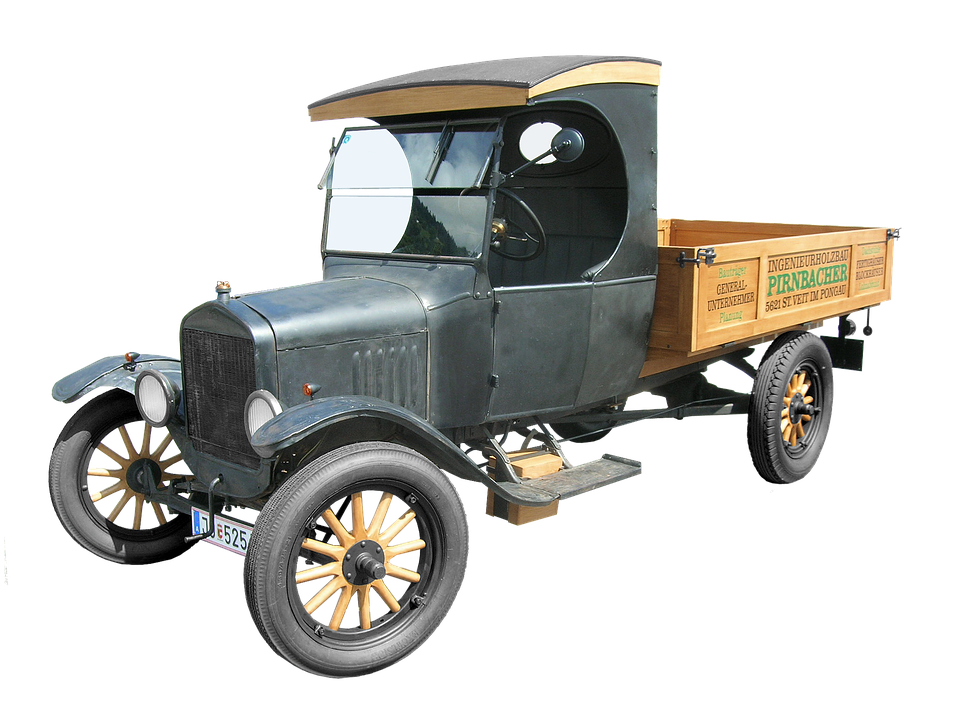 Vintage Commercial Truck PNG Image