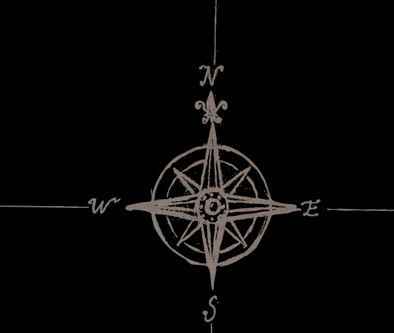 Vintage Compass Rose Graphic PNG Image