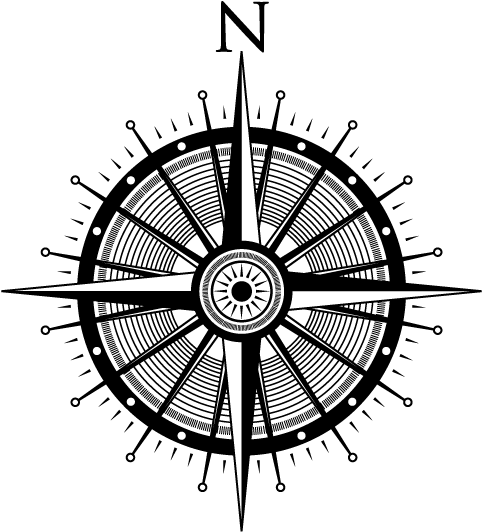 Vintage Compass Rose Illustration PNG Image