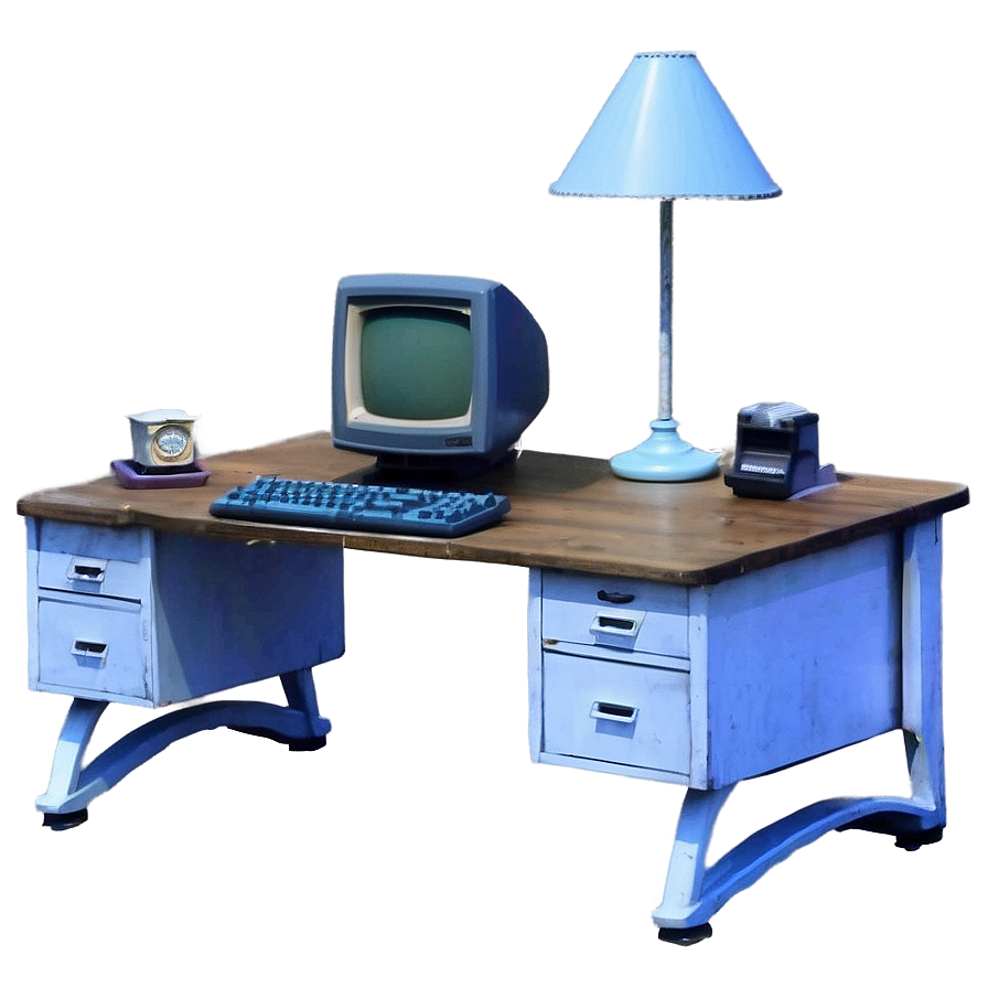 Vintage Computer Desk Png Kbw44 PNG Image