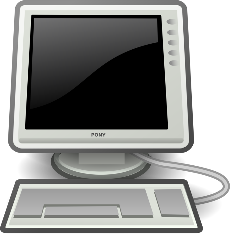 Vintage Computer Monitor Clipart PNG Image