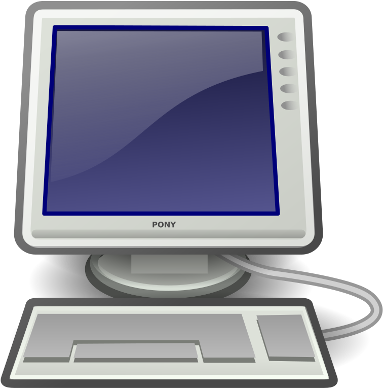 Vintage Computer Monitor Clipart PNG Image