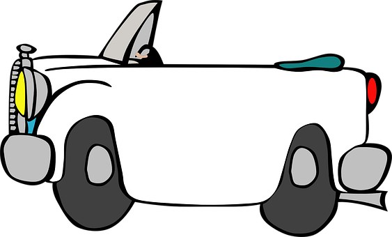 Vintage Convertible Cartoon Illustration PNG Image