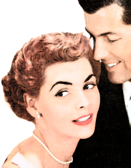 Vintage Couple Admiration PNG Image