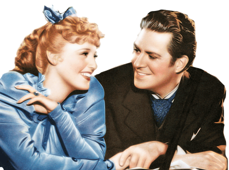 Vintage Couple Gazingat Each Other PNG Image