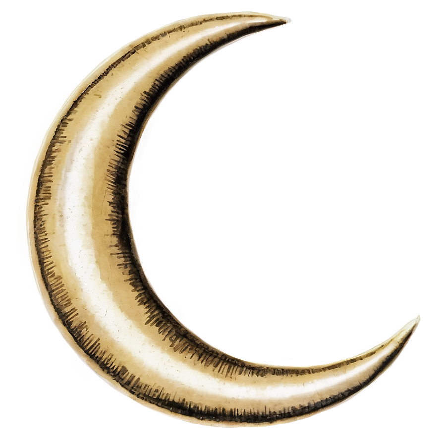 Vintage Crescent Moon Png Evg PNG Image