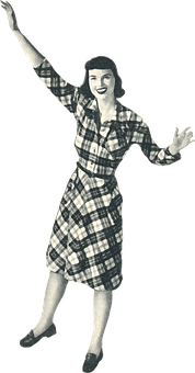 Vintage Dancing Woman PNG Image