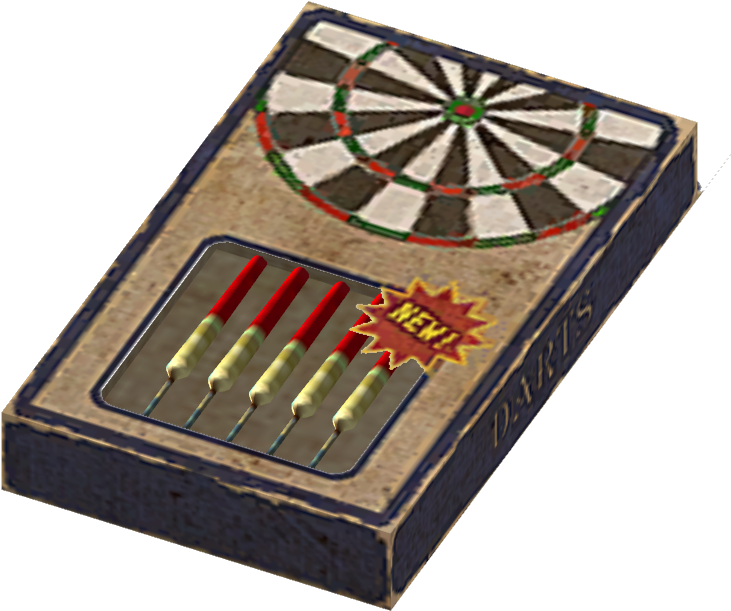 Vintage Dartboard Set3 D Model PNG Image