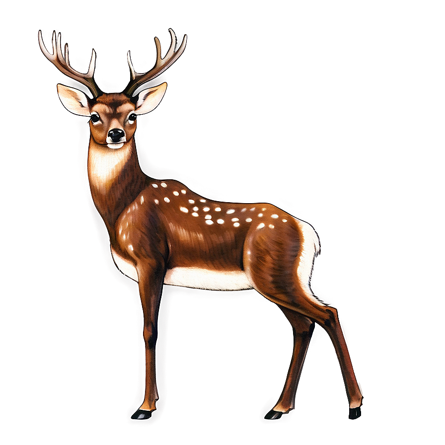 Vintage Deer Illustration Png 88 PNG Image