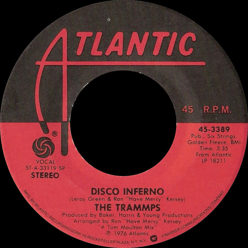 Vintage Disco Inferno Record Label PNG Image