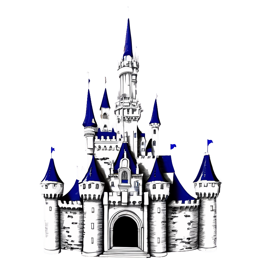 Vintage Disney Castle Sketch Png Fcw PNG Image