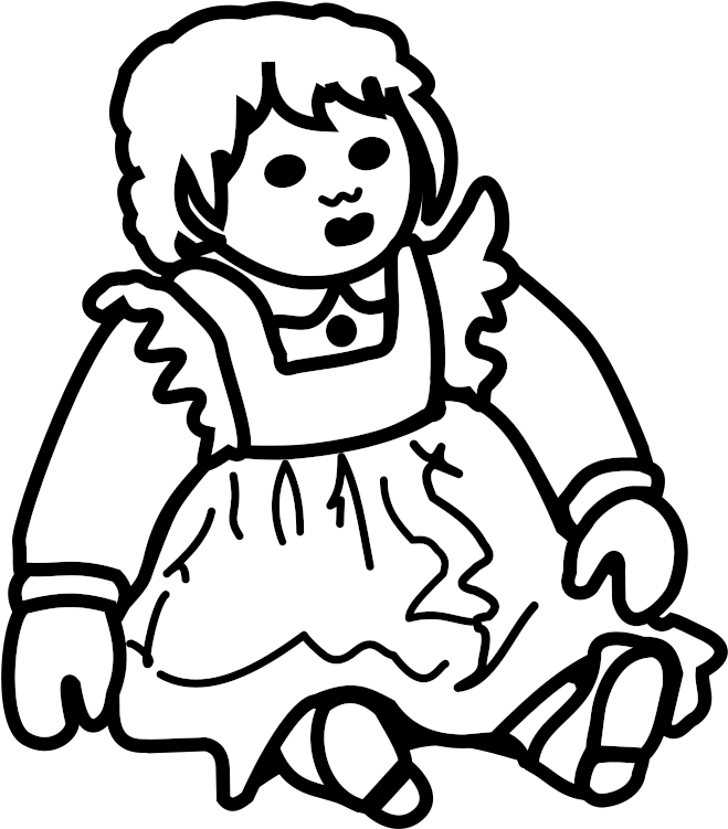 Vintage Doll Sketch PNG Image